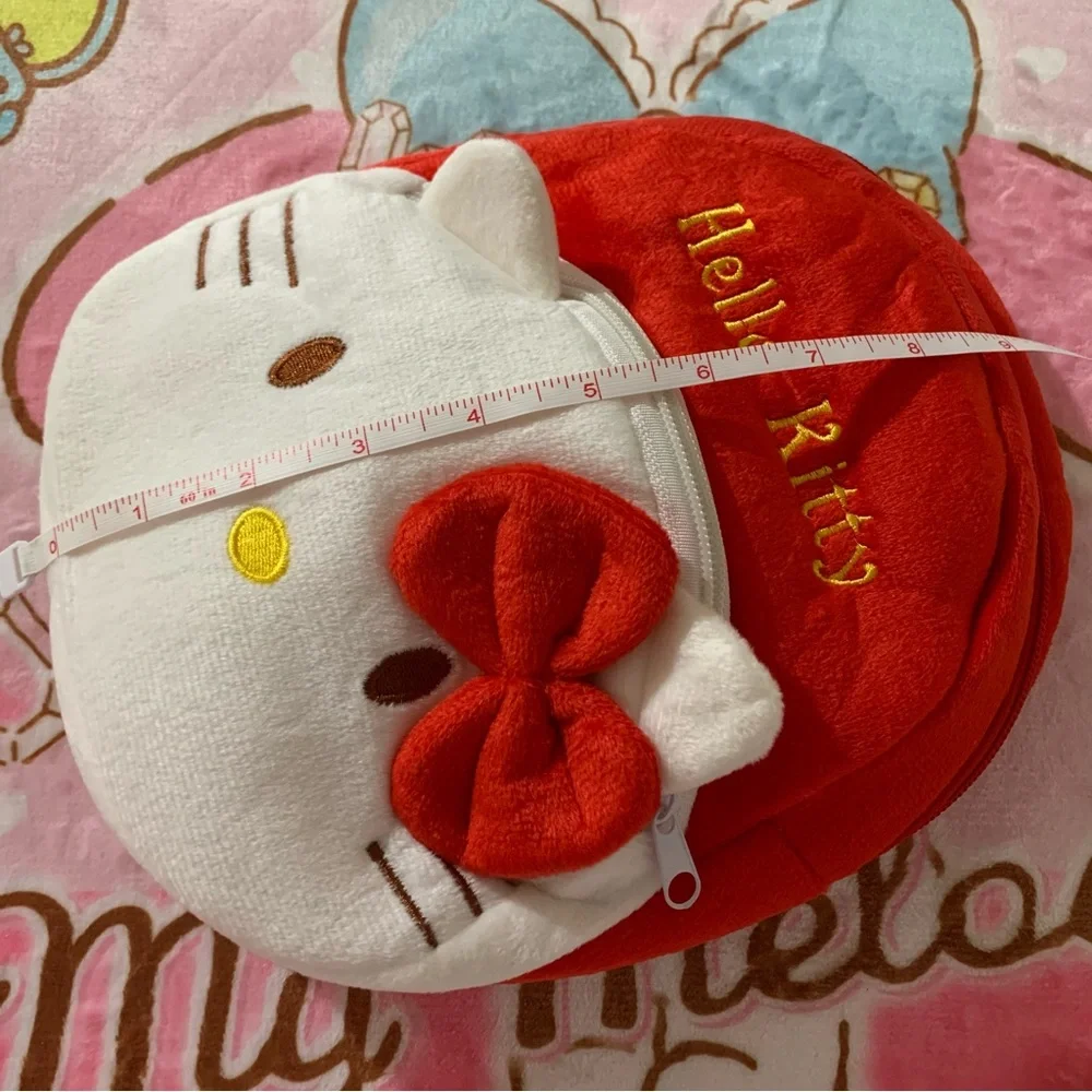 Hello Kitty Red and White Plush Mini Backpack with Front Pocket NWOT